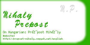 mihaly prepost business card